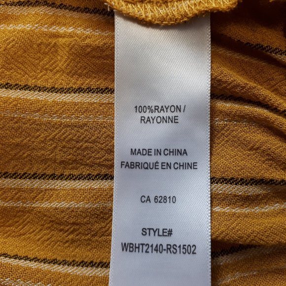 Ricki's Yellow Pinstripe Smocked Off-shoulder Blouse - Picture 11 of 12